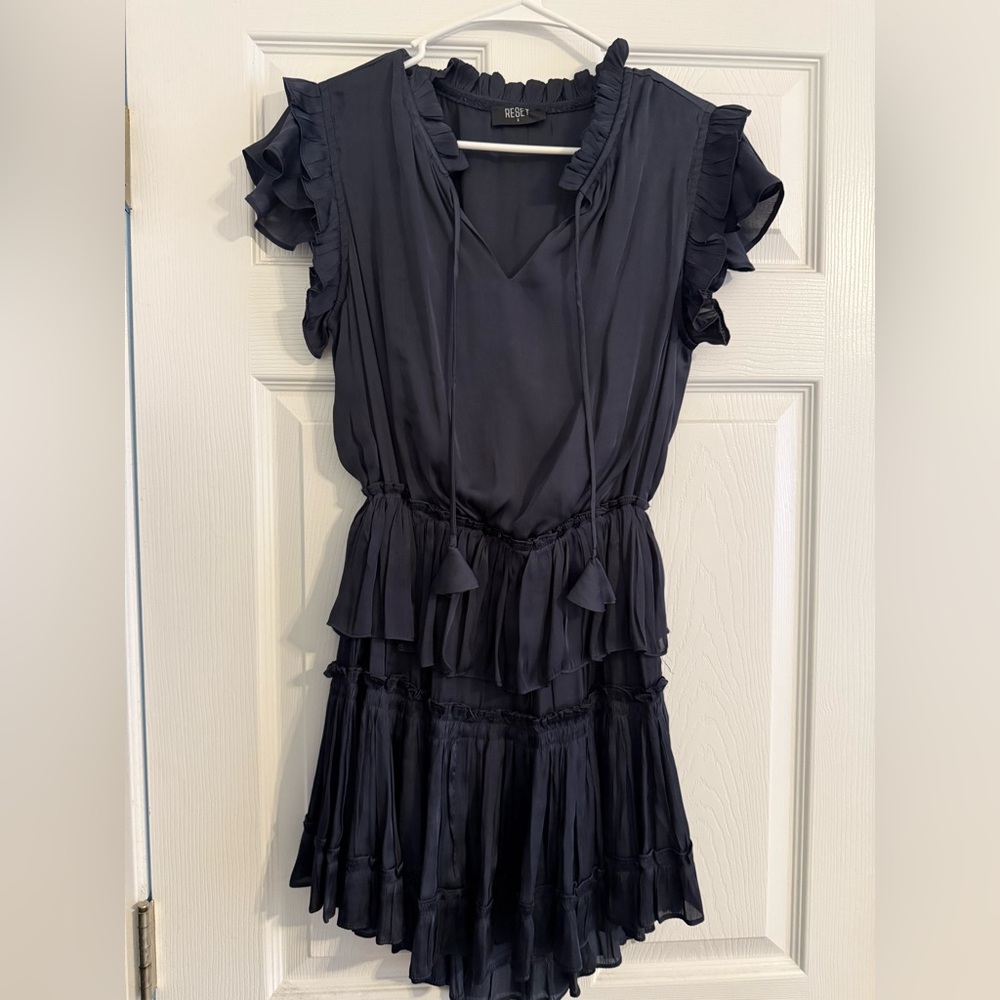 Reset, navy drop waist dress